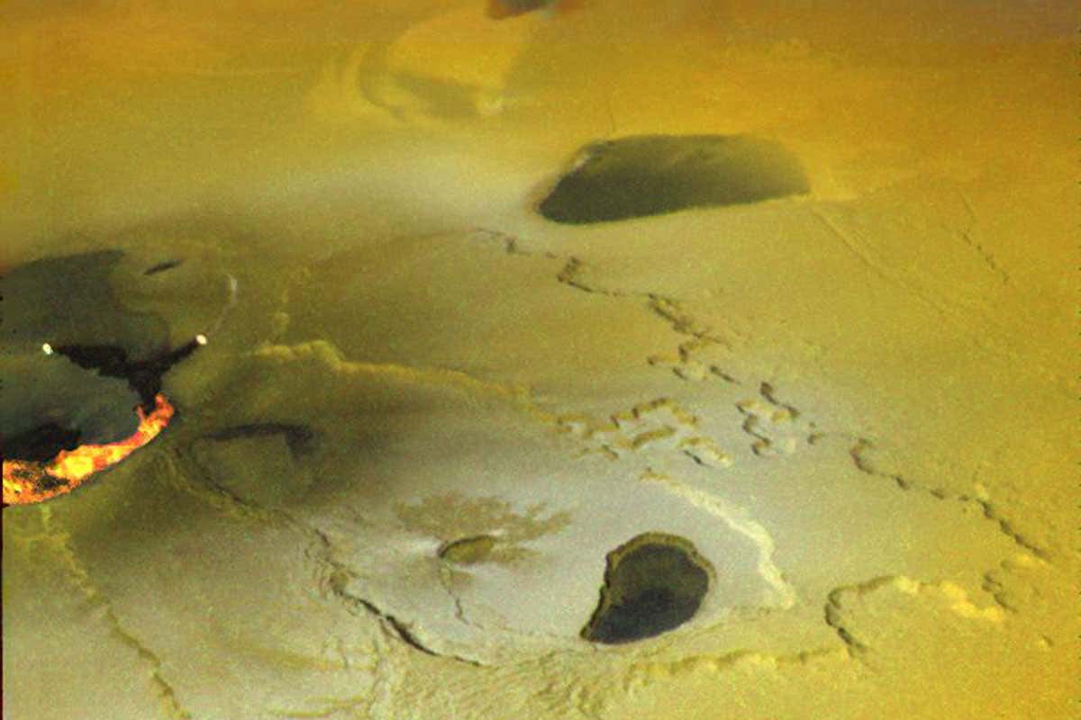 Volcano on the surface of Io