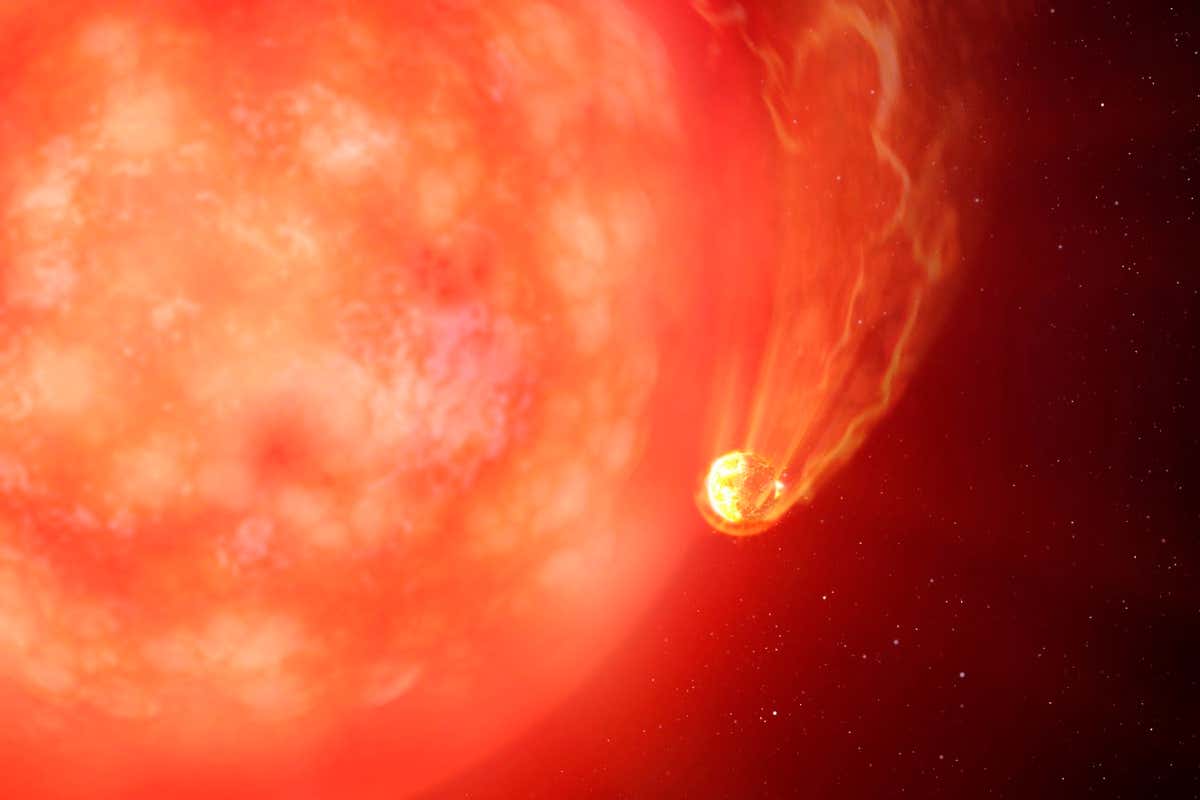 Artist's impression of a planet around a red giant star