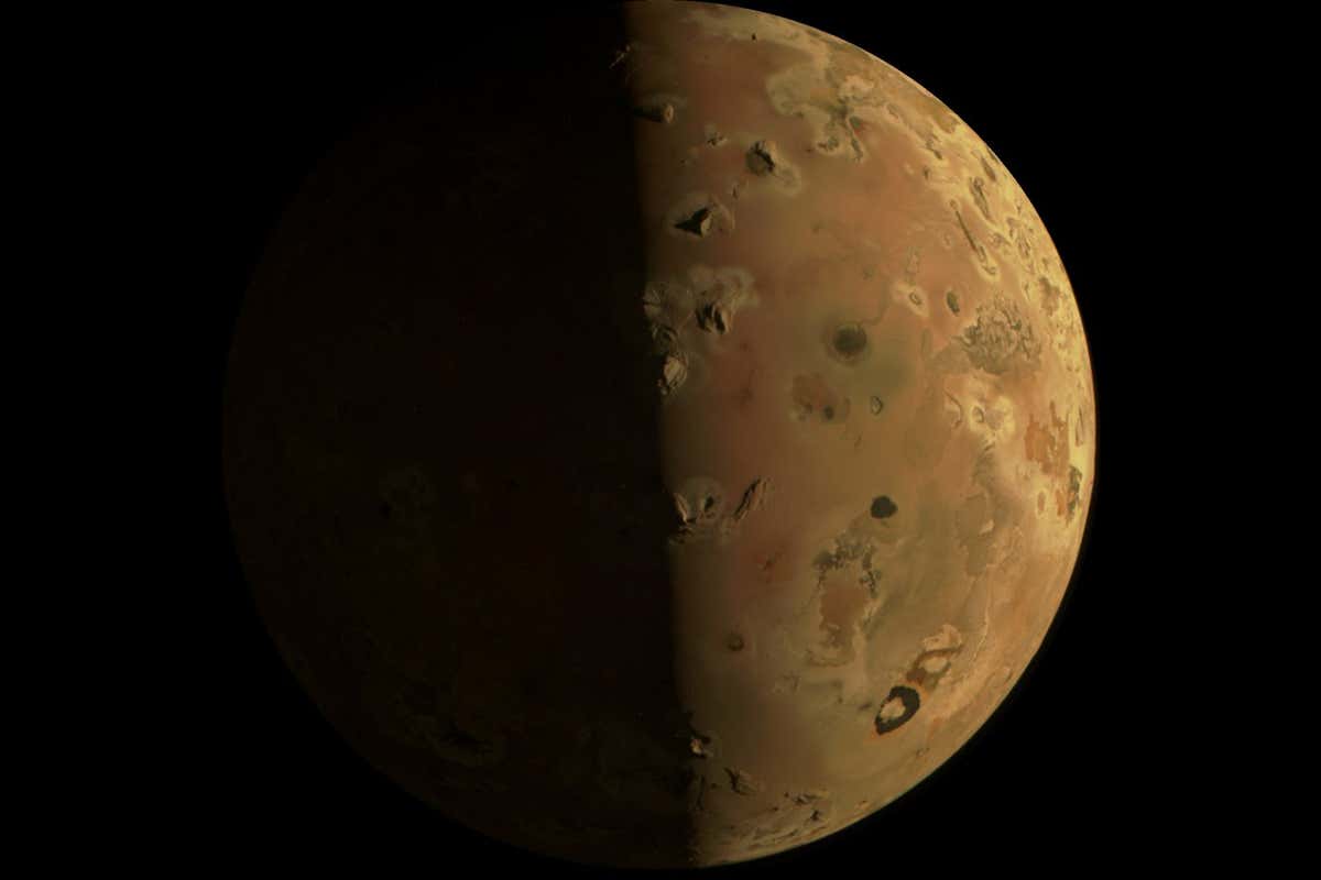 Image of Io captured by the Juno spacecraft on 30 December 2023